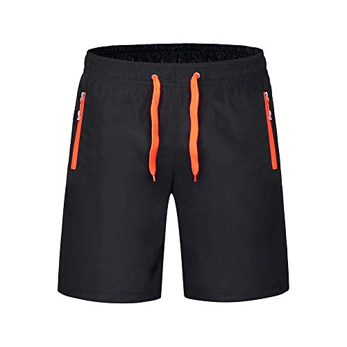 Xinvivion Hombre Pantalones Cortos Deportivos - Secado Rápido Bañador de Natación con Bolsillos con Cremallera Y Cintura Elástica,Respirable Shorts de Gimnasio Activos para el Entrenamiento