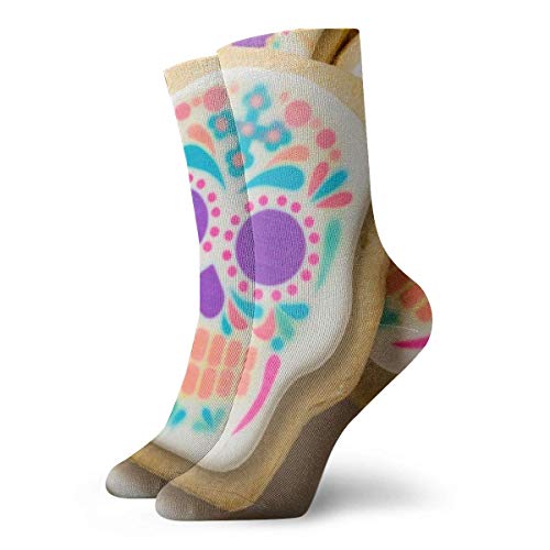 XIUZHEN Calcetines Deportivos caseros con diseño de Calavera de azúcar Mexicana con diseño Acolchado para Deportes