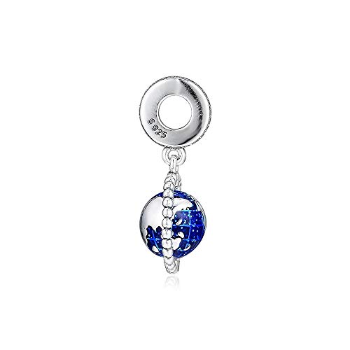 XIYANG DIY Se Adapta A Las Pulseras Originales De Pandora Plata De Ley 925 Fit Pandora Charms Pulsera Spinning Globe Dangle Charm Beads Mujer Moda Fabricación De Joyas