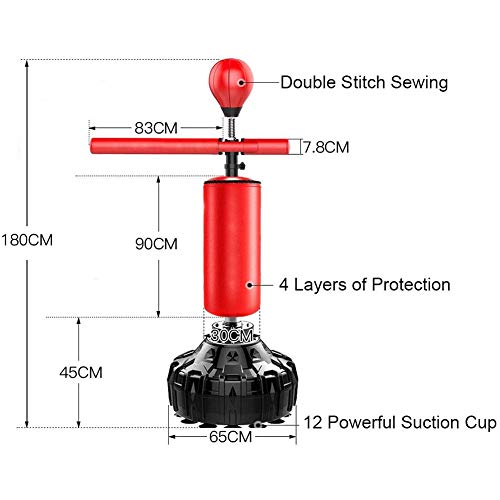 XIYEE Soporte Saco Boxeo Alta Resistencia,Equipo Boxeo Barra Giratoria De Pie,Soporte Altura Ajustable para La Bola Perforación, para Adultos Alta Resistencia. Altura Ajustable La Bola Perforación