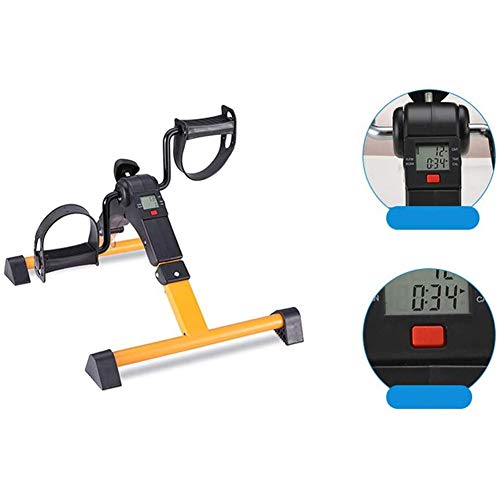 XJZHANG Mini LCD Plegable Bicicleta estática Brazo portátil Inicio Pedal Ejercitador Gimnasio Fitness Pierna Cardio Entrenamiento Resistencia Ajustable Pedal Interior Bicicleta de Ejercicio