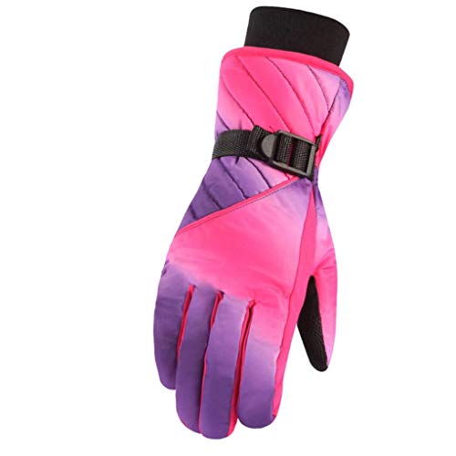 XKJFZ 1 Par Mujeres Pantalla táctil a Prueba de Viento Manoplas térmicas de conducción manopla Mitones Ciclismo Guantes para esquí de montaña Que recorre Rose Red Winter Suministros Calientes