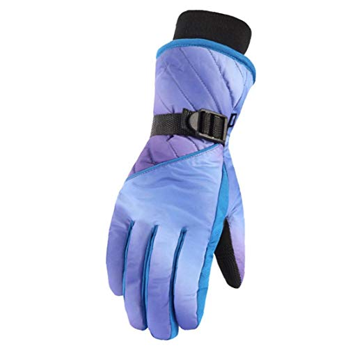 XKJFZ 1 Par Mujeres Pantalla táctil a Prueba de Viento Manoplas térmicas de conducción manopla Mitones Ciclismo Guantes para esquí de montaña Que recorre Azul Oscuro Invierno Suministros Calientes