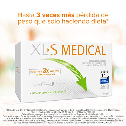 XL-S Medical Captagrasas para Perder Peso - Capta 28% de la Grasa Ingerida1 - Comprimidos para Adelgazar - Pack 2 x 180 Comprimidos, 2 Mes de Tratamiento XL-S Medical Captagrasas para Perder Peso - Capta 28% de la Grasa Ingerida1 - Comprimidos para Adelgazar - Pack 2 x 180 Comprimidos, 2 Mes de Tratamiento