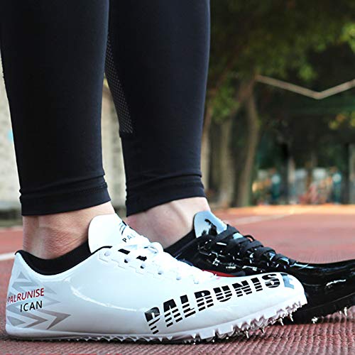 X/L Zapatillas de Atletismo para Hombre y Mujer Zapatillas de Atletismo para Correr con Clavos para Mujer Zapatillas de Atletismo Ligeras para Saltar con Clavos (Color : G, Size : 10.5 UK)