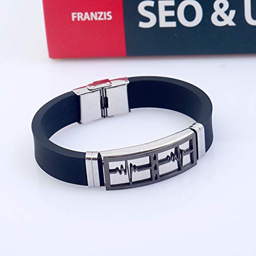 XLO Pulseras de Silicona, Bandas de Goma de Acero Inoxidable para la Pulsera de Goma de Fitness, Ejercicios, Crossfit, Baloncesto, Levantamiento XLO Pulseras de Silicona, Bandas de Goma de Acero Inoxidable para la Pulsera de Goma de Fitness, Ejercicios, Crossfit, Baloncesto, Levantamiento