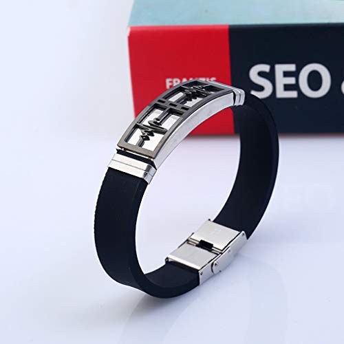 XLO Pulseras de Silicona, Bandas de Goma de Acero Inoxidable para la Pulsera de Goma de Fitness, Ejercicios, Crossfit, Baloncesto, Levantamiento XLO Pulseras de Silicona, Bandas de Goma de Acero Inoxidable para la Pulsera de Goma de Fitness, Ejercicios, Crossfit, Baloncesto, Levantamiento
