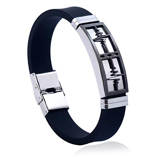 XLO Pulseras de Silicona, Bandas de Goma de Acero Inoxidable para la Pulsera de Goma de Fitness, Ejercicios, Crossfit, Baloncesto, Levantamiento XLO Pulseras de Silicona, Bandas de Goma de Acero Inoxidable para la Pulsera de Goma de Fitness, Ejercicios, Crossfit, Baloncesto, Levantamiento