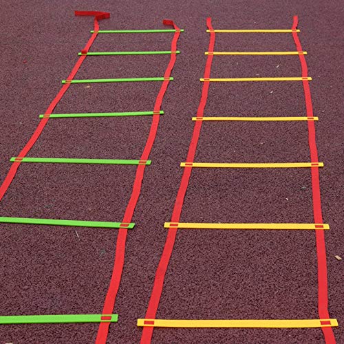 XMSIA Escalera de Agilidad para Fútbol 6 M Pie Foot Speed ​​Speed ​​Agily Agily Fitness Training Ladder Footwork Equipment Entrenamiento de Flexibilidad de Fútbol (Color : Yellow, Size : Large)