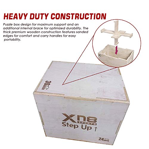 Xn8 Caja de Salto pliométrica- Pliometrico de Madera Caja - cajón para Saltos - Wood Plyobox Apta Gimnasio Profesional o Entrenamiento al Aire Libre y Plyo Ejercicio Agility Salto Vertical Xn8 Caja de Salto pliométrica- Pliometrico de Madera Caja - cajón para Saltos - Wood Plyobox Apta Gimnasio Profesional o Entrenamiento al Aire Libre y Plyo Ejercicio Agility Salto Vertical