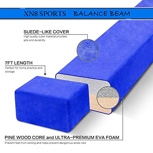 XN8 Equilibrio Beam de Gimnasia, Balance Beam de Plegable 7-8 pies, para Entrenamiento, práctica, Deportes en Casa (Azul)