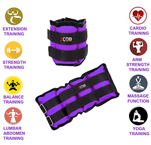 XN8 Peso para Tobillo Ajustable 0.5kg-3kg Durable Peso Correa Pesa Tobillera para Ejercicio, Footing, Caminar, Gimnasia, Aeróbic, Gimnasio, Fuerza Formación