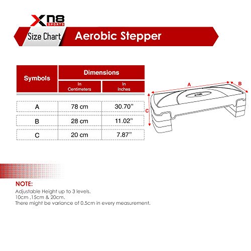 XN8 Step Fitness - aeróbic escalón - Paso aeróbico Ajustable - Fitness Step para Ejercicios en casa XN8 Step Fitness - aeróbic escalón - Paso aeróbico Ajustable - Fitness Step para Ejercicios en casa