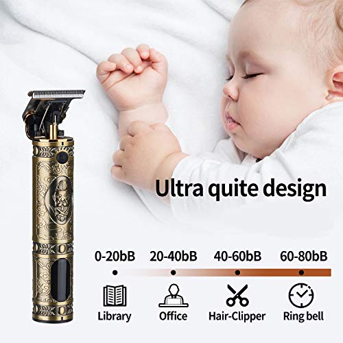 Xnuoyo Metal Máquina de Cortar Pelo Profesional Cortapelos Hombre Corte Pelo, Pantalla de Visualización Digital Máquina Cortar Pelo Inalámbrico Batería, Recortador Pelo Barba Kit Familia(Dorado)