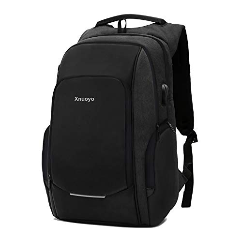 Xnuoyo Mochila Antirrobo de Portátil, 15,6 Pulgada Mochila Ordenador Portatil Resistente al Agua con el Puerto de Carga y Auriculares USB para Hombre Mujer Oficina Trabajo Diario Negocio, Negro Xnuoyo Mochila Antirrobo de Portátil, 15,6 Pulgada Mochila Ordenador Portatil Resistente al Agua con el Puerto de Carga y Auriculares USB para Hombre Mujer Oficina Trabajo Diario Negocio, Negro