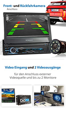 XOMAX XM-VN745 Radio de Coche con Mirrorlink I Navegador GPS I Bluetooth I Pantalla táctil 7" / 18 cm I RDS, USB, AUX I Conexiones para cámara de Marcha atrás y Mando a Distancia del Volante I 1 DIN XOMAX XM-VN745 Radio de Coche con Mirrorlink I Navegador GPS I Bluetooth I Pantalla táctil 7" / 18 cm I RDS, USB, AUX I Conexiones para cámara de Marcha atrás y Mando a Distancia del Volante I 1 DIN