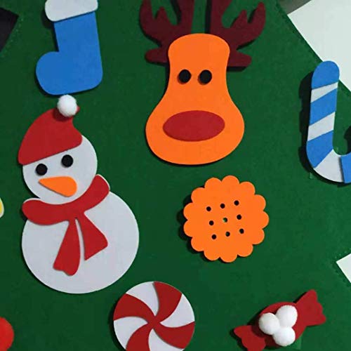 XONOR Juego de árbol de Navidad de Fieltro DIY con Adornos para niños, decoración de Colgar en la Puerta de año Nuevo