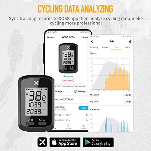 XOSS G GPS Ciclismo Ordenador Inalámbrico Bicicleta Velocímetro Odómetro Ciclismo Rastreador Impermeable Bicicleta de Carretera MTB Bicicleta Bluetooth (G)