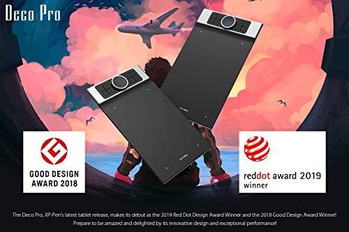 XP-PEN Deco Pro el Último Lanzamiento de la Tableta Hace su Debut como el Ganador del Premio Red Dot Design Award 2019 y el Ganador del Premio Good Design Award 2018 Small y Medium (M)