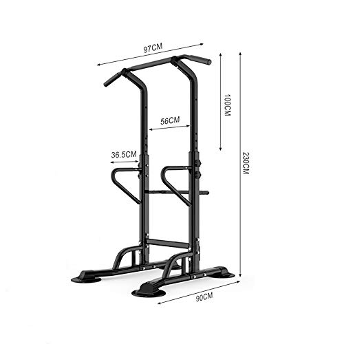 XRTJ Power Tower Estación de Fondos, Torre Multifuncional de Altura Ajustable y Torre Gimnasio para el Entrenamiento de la Fuerza de la Gimnasia,Black