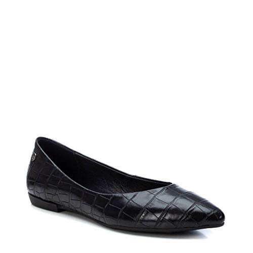 XTI - Zapato Tipo Bailarina para Mujer - Suela de Goma - Negro - 37 EU