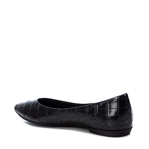 XTI - Zapato Tipo Bailarina para Mujer - Suela de Goma - Negro - 37 EU