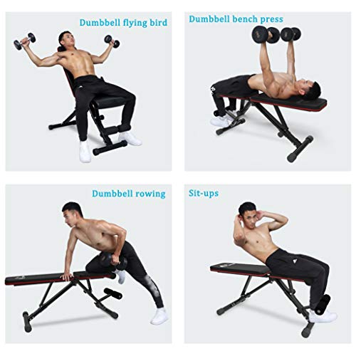 XUEYAN Mancuerna Banco de Peso Banco Plegable, Profesional Multifuncional for sillas de Fitness, Ajustables Abdominales, Bench Flying Bird Press de banca, Abs Cubierta del Panel Rutina de Ejercicio