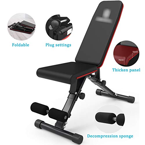 XUEYAN Mancuerna Banco de Peso Banco Plegable, Profesional Multifuncional for sillas de Fitness, Ajustables Abdominales, Bench Flying Bird Press de banca, Abs Cubierta del Panel Rutina de Ejercicio