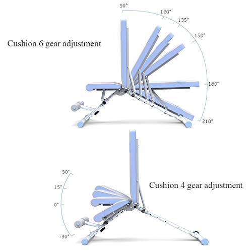 XUEYAN Mancuerna heces Gris Seguridad Antideslizantes Multifuncional Prensa de Banco de heces de Fitness Silla Ajustable Peso Cama Plegable Rutina de Ejercicio (Color : Gray, Size : 129 * 46 * 117CM)