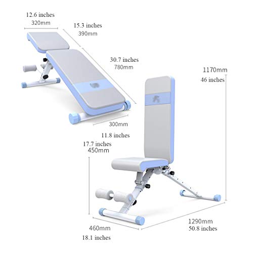XUEYAN Mancuerna heces Gris Seguridad Antideslizantes Multifuncional Prensa de Banco de heces de Fitness Silla Ajustable Peso Cama Plegable Rutina de Ejercicio (Color : Gray, Size : 129 * 46 * 117CM) XUEYAN Mancuerna heces Gris Seguridad Antideslizantes Multifuncional Prensa de Banco de heces de Fitness Silla Ajustable Peso Cama Plegable Rutina de Ejercicio (Color : Gray, Size : 129 * 46 * 117CM)