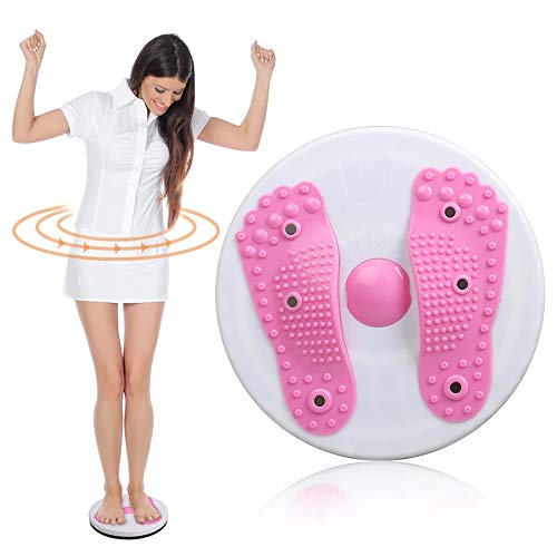 XuFan Placa magnética para ejercicios de fitness con forma de disco giratorio y máquina de giro, cintura fina, para mujer, para el hogar, deportes, color rosa
