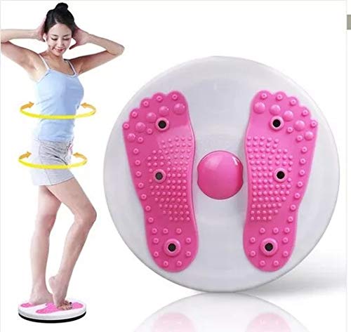 XuFan Placa magnética para ejercicios de fitness con forma de disco giratorio y máquina de giro, cintura fina, para mujer, para el hogar, deportes, color rosa