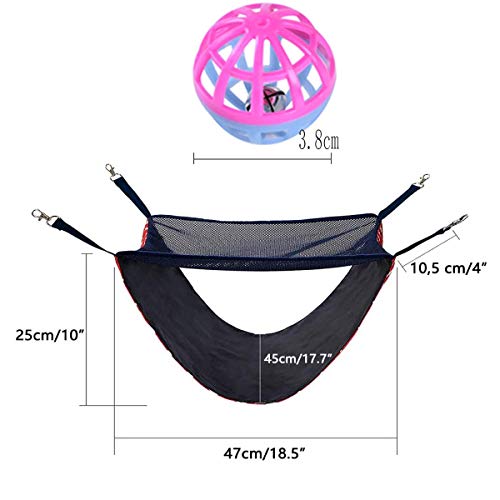 Xumier 5pcs Hamaca para Gato Doble Jaula de Mascotas Colgando Malla Transpirable de Verano Colchoneta de Nido de Hamaca Cama para Mascotas Carga máxima 15Kg +4 Pelotas de Juguete para Gatos Xumier 5pcs Hamaca para Gato Doble Jaula de Mascotas Colgando Malla Transpirable de Verano Colchoneta de Nido de Hamaca Cama para Mascotas Carga máxima 15Kg +4 Pelotas de Juguete para Gatos