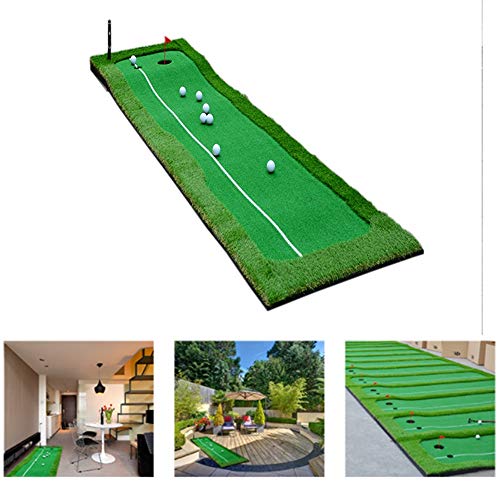 XuZeLii Indoor Golf Putting Green Putter de Golf para Hombres Colchoneta de Entrenamiento de Golf Verde Estera de práctica de Golf Profesional Putter Sprint Largo para Interiores y Exteriores