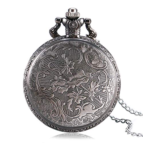 XVCHQIN Hombres Ventas Impresionante Moda Colgante Mujeres Regalo Estilo León Salvaje Vintage Moderno Rugido Retro Antiguo Reloj de Bolsillo para Hombres, Bronce