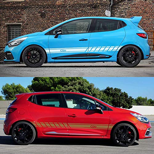 XWOEZA Pegatinas laterales para puerta de coche para Renault Megane 2 Scenic Dacia Duster Sandero Logan Clio Laguna Captur Fluence Koleos Zoe Kadjar Racing calcomanía de rayas laterales XWOEZA Pegatinas laterales para puerta de coche para Renault Megane 2 Scenic Dacia Duster Sandero Logan Clio Laguna Captur Fluence Koleos Zoe Kadjar Racing calcomanía de rayas laterales