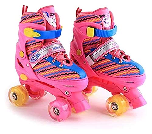 XXY Patines en línea Patines de Rodillos 4 Ruedas Interior/Exterior Tamaño Ajustable Cómodo Blades de Rodillos Ideal para Principiantes (Color : Pink, Size : 35EU)