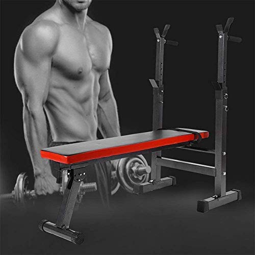 xxz Banco de Pesas Ajustable y Plegable, Tabla de Abdominales Multifuncional con Asiento de Respaldo más Ancho Plegado rápido Tienda fácil, para Entrenamiento de Fuerza en el Gimnasio en casa