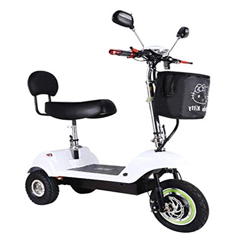 XYDDC Mini Scooter eléctrico Plegable portátil para Adultos/Ancianos Viajes de Placer Scooter eléctrico Plegable de Litio de la batería del Triciclo,D