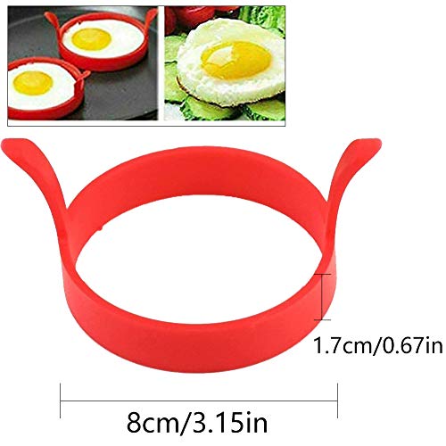 XYDZ 8PCS Anillo de Huevo de Silicona, Round Egg Rings Mold Anillos de Silicona Antiadherente Egg Ring Pancake Mold de Huevo Frito Perfectos para Tortitas Resistentes al Calor Moldes (Color)