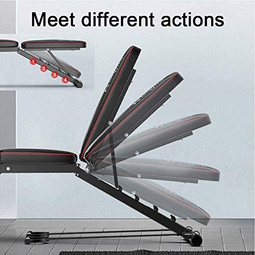XYLUCKY Banco de Pesas Ajustable, máquina de flexión de piernas con extensión de Pierna sólida, Posiciones Banco de Pesas Ajustable para Entrenamiento de Cuerpo Completo con Bandas de Resistencia XYLUCKY Banco de Pesas Ajustable, máquina de flexión de piernas con extensión de Pierna sólida, Posiciones Banco de Pesas Ajustable para Entrenamiento de Cuerpo Completo con Bandas de Resistencia