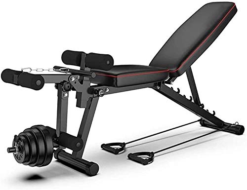 XYLUCKY Banco de Pesas Ajustable, máquina de flexión de piernas con extensión de Pierna sólida, Posiciones Banco de Pesas Ajustable para Entrenamiento de Cuerpo Completo con Bandas de Resistencia XYLUCKY Banco de Pesas Ajustable, máquina de flexión de piernas con extensión de Pierna sólida, Posiciones Banco de Pesas Ajustable para Entrenamiento de Cuerpo Completo con Bandas de Resistencia