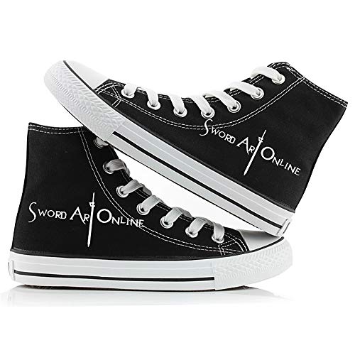 XYUANG Sword Art Online Kirito/Yuuki Asunam Anime Shoes Manga Cosplay Zapatos de Lona Zapatillas de Deporte Fitness Athletic Sneakers para Mujeres Hombres E-38 XYUANG Sword Art Online Kirito/Yuuki Asunam Anime Shoes Manga Cosplay Zapatos de Lona Zapatillas de Deporte Fitness Athletic Sneakers para Mujeres Hombres E-38