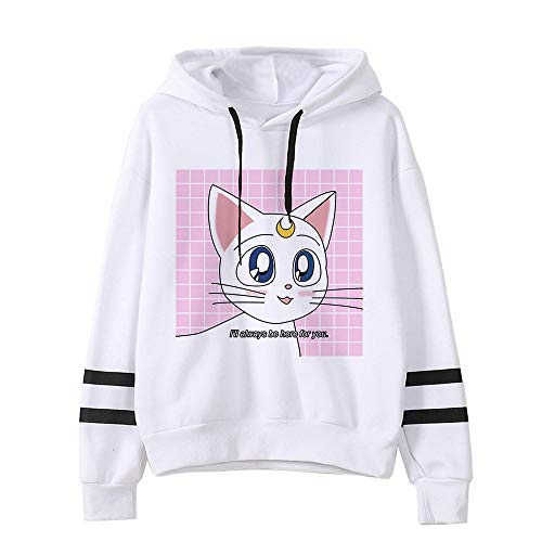 XYXZGM Sudadera con Capucha De Gato para Mujer De Moda De Dibujos Animados Coreano Harajuku Estilo Femenino Kawaii 90S Ropa Sudadera con Capucha Ropa De Gato Sudaderas con Capucha para Niñas-802_L