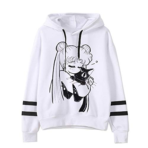 XYXZGM Sudadera con Capucha De Gato para Mujer De Moda De Dibujos Animados Coreano Harajuku Estilo Femenino Kawaii 90S Ropa Sudadera con Capucha Ropa De Gato Sudaderas con Capucha para Niñas-802_L