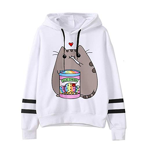 XYXZGM Sudadera con Capucha De Gato para Mujer De Moda De Dibujos Animados Coreano Harajuku Estilo Femenino Kawaii 90S Ropa Sudadera con Capucha Ropa De Gato Sudaderas con Capucha para Niñas-802_L