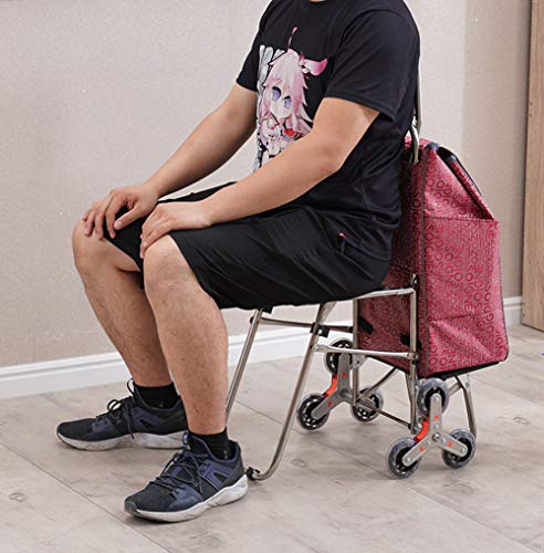 XYYZX Carrito de Aluminio Plegable Resistente - Carrito de Compra con Bolsa Desmontable con 2 Ruedas Gran Capacidad 40L,Blackflowers,6rounds XYYZX Carrito de Aluminio Plegable Resistente - Carrito de Compra con Bolsa Desmontable con 2 Ruedas Gran Capacidad 40L,Blackflowers,6rounds