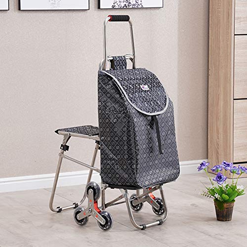 XYYZX Carrito de Aluminio Plegable Resistente - Carrito de Compra con Bolsa Desmontable con 2 Ruedas Gran Capacidad 40L,Blackflowers,6rounds XYYZX Carrito de Aluminio Plegable Resistente - Carrito de Compra con Bolsa Desmontable con 2 Ruedas Gran Capacidad 40L,Blackflowers,6rounds