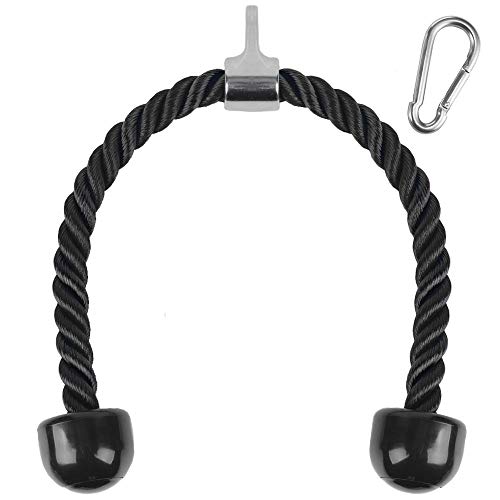 XYZDOUBLE Triceps Cuerda Bíceps Cuerda Cable De La Cuerda De TríCeps para Multi Gym Nylon Manijas Antideslizantes - Dorsal, Biceps, Triceps, Gimnasio o Hogar-Negro 69cm