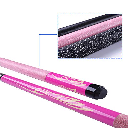 XZYY Palos De Billar-Tacos De Billar Profesional 147cm/58“ Consejo De Arce Cue,18-20 Oz,con Junta De Acero,Transmisión Estable,1/2 Americano Hardwood Split Pool Cue Pole (Rosa)